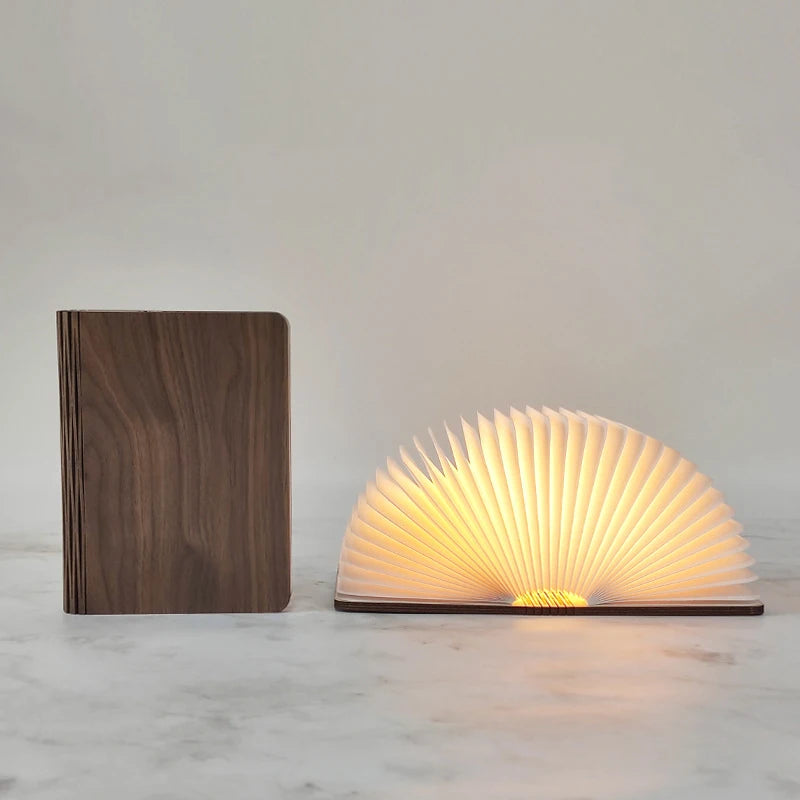Wooden LED Book Lamp