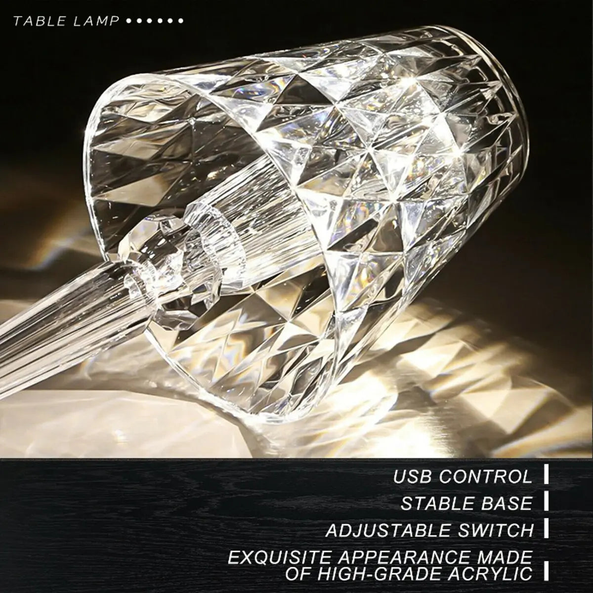 Diamond Crystal LED Table Lamp