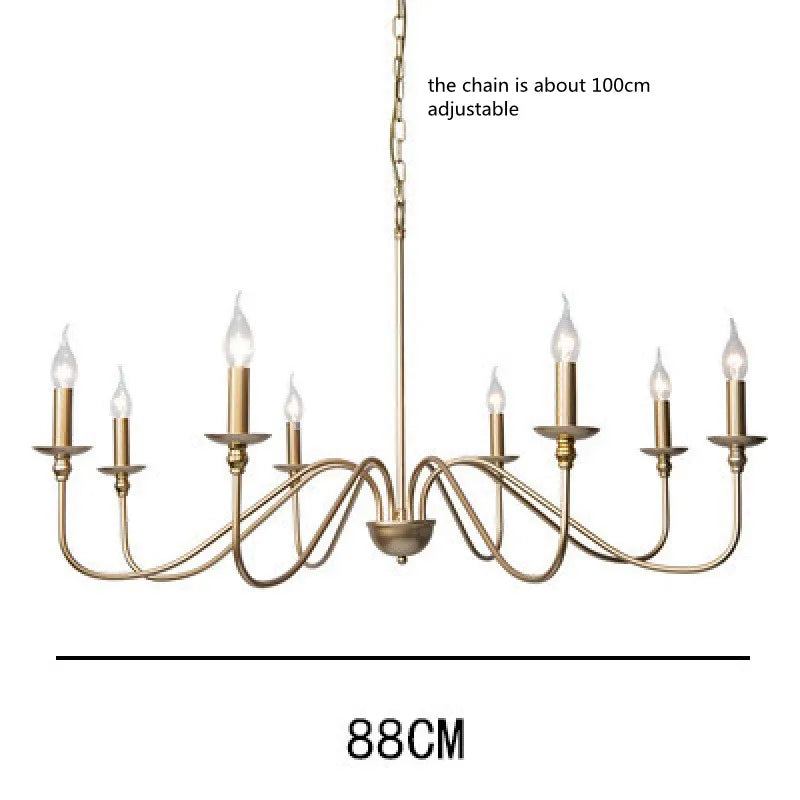 Simple Black/Gold Pendant Lights Vintage Candle Suspension Lamps for Living Room Bedroom Restaurant E14 Chandeliers Lighting