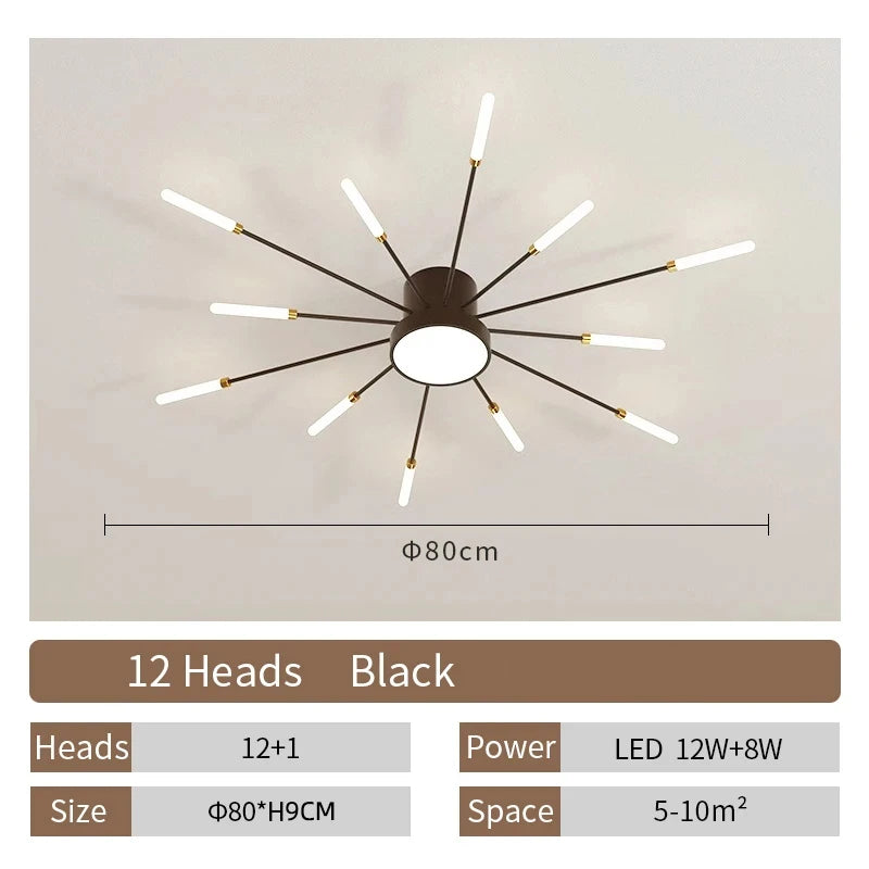 Creative Fan Shaped LED Ceiling Lamp Modern Living Room Light Home Decor Dining Bedroom Kids Room Interior Ceiling Pendant Lamp