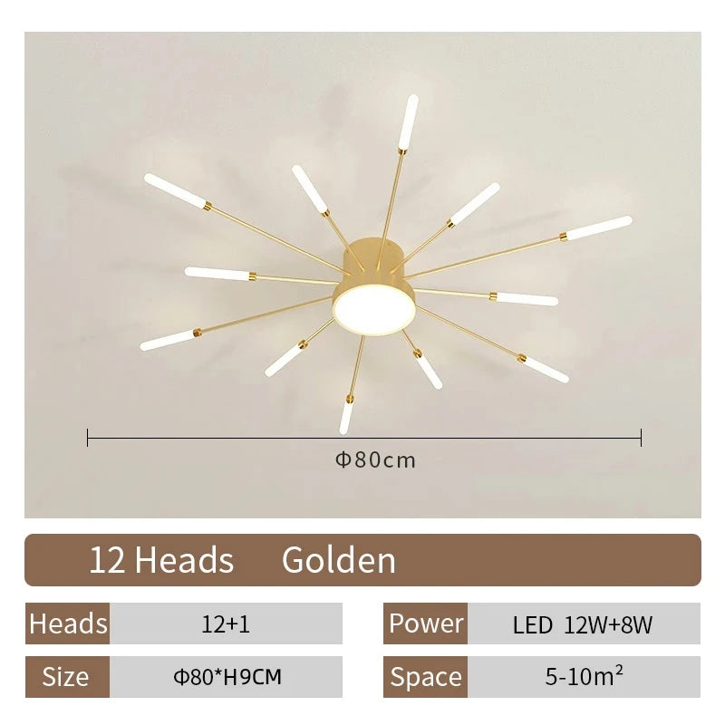 Creative Fan Shaped LED Ceiling Lamp Modern Living Room Light Home Decor Dining Bedroom Kids Room Interior Ceiling Pendant Lamp