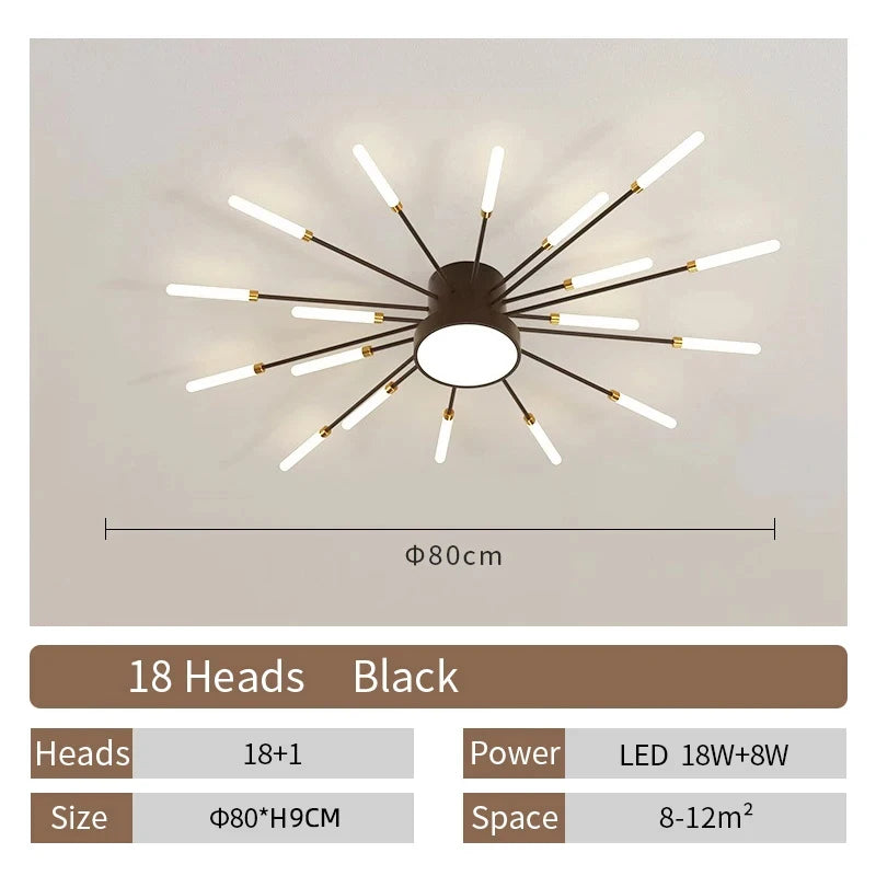 Creative Fan Shaped LED Ceiling Lamp Modern Living Room Light Home Decor Dining Bedroom Kids Room Interior Ceiling Pendant Lamp
