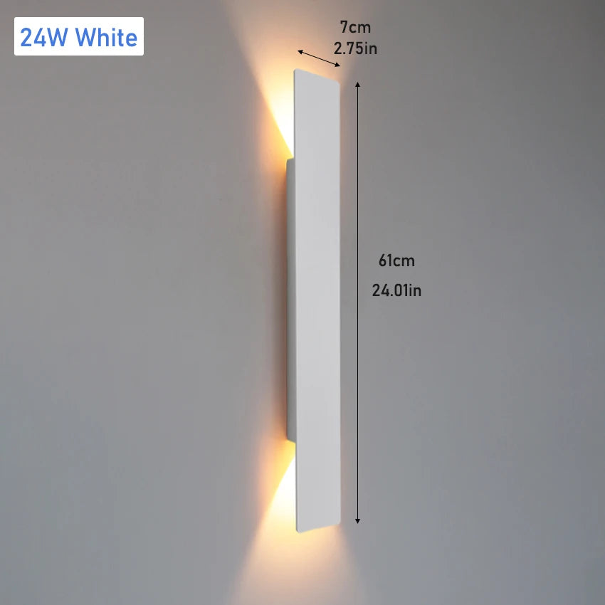 Outdoor LED Wall Lamp IP65 Waterproof Aluminum up down Light 18W 110V/220V Black White for Courtyard Porch Exterior Lighting