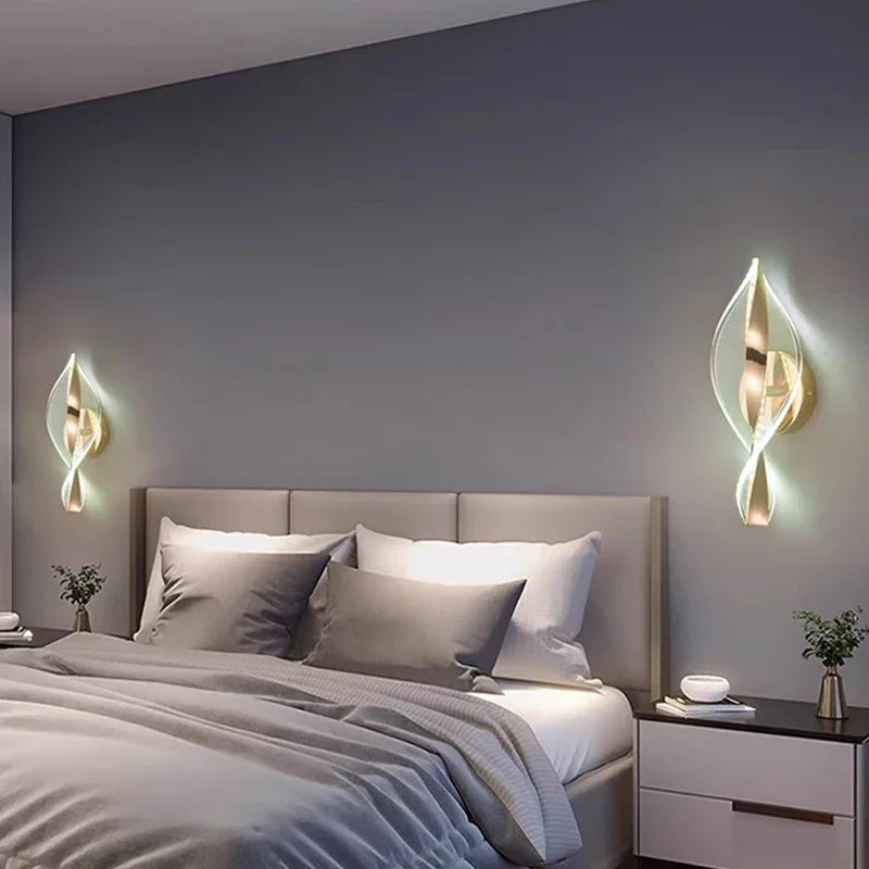 Nordic LED Wall Lamp Living Room Indoor Lighting Originality Lamps Home Decoration Aisle Modern LED Acrylic Bedside Wall Light