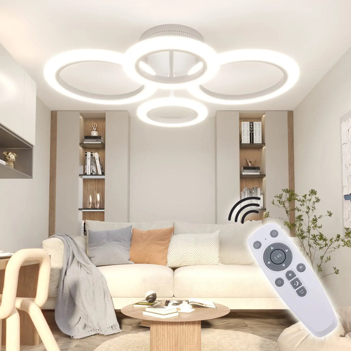 Modern LED Ceiling Lamp Crystal Circle Square - Energy Efficient Lighting for Bedroom Living Room - Adjustable 18W-48W - 85-265V