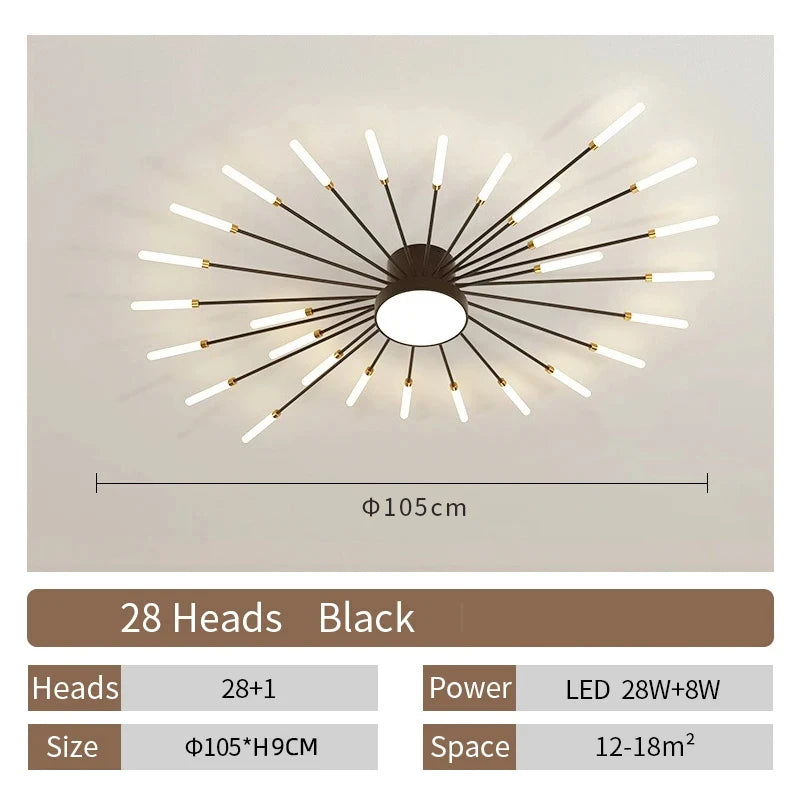 Creative Fan Shaped LED Ceiling Lamp Modern Living Room Light Home Decor Dining Bedroom Kids Room Interior Ceiling Pendant Lamp