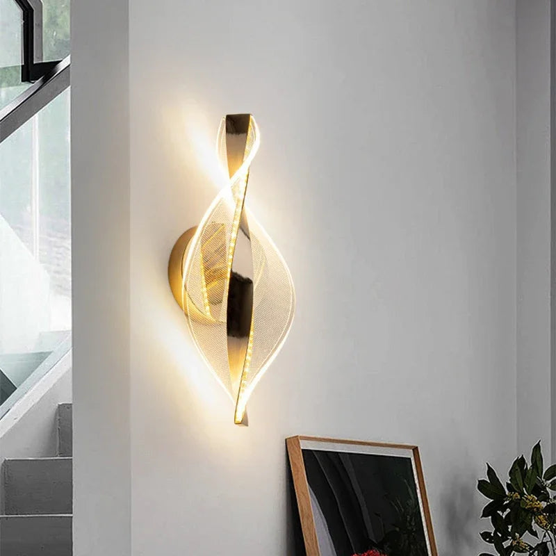 Nordic LED Wall Lamp Living Room Indoor Lighting Originality Lamps Home Decoration Aisle Modern LED Acrylic Bedside Wall Light