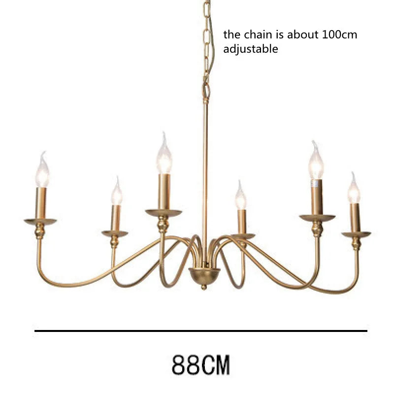 Simple Black/Gold Pendant Lights Vintage Candle Suspension Lamps for Living Room Bedroom Restaurant E14 Chandeliers Lighting