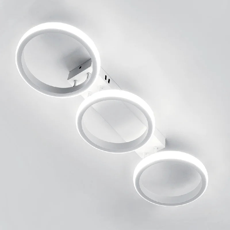 3 Circular Ring Design LED Ceiling Light High End Branch Chandelier Wall Lamp 52CM White/Warm/Variable Light Bedroom Lighting