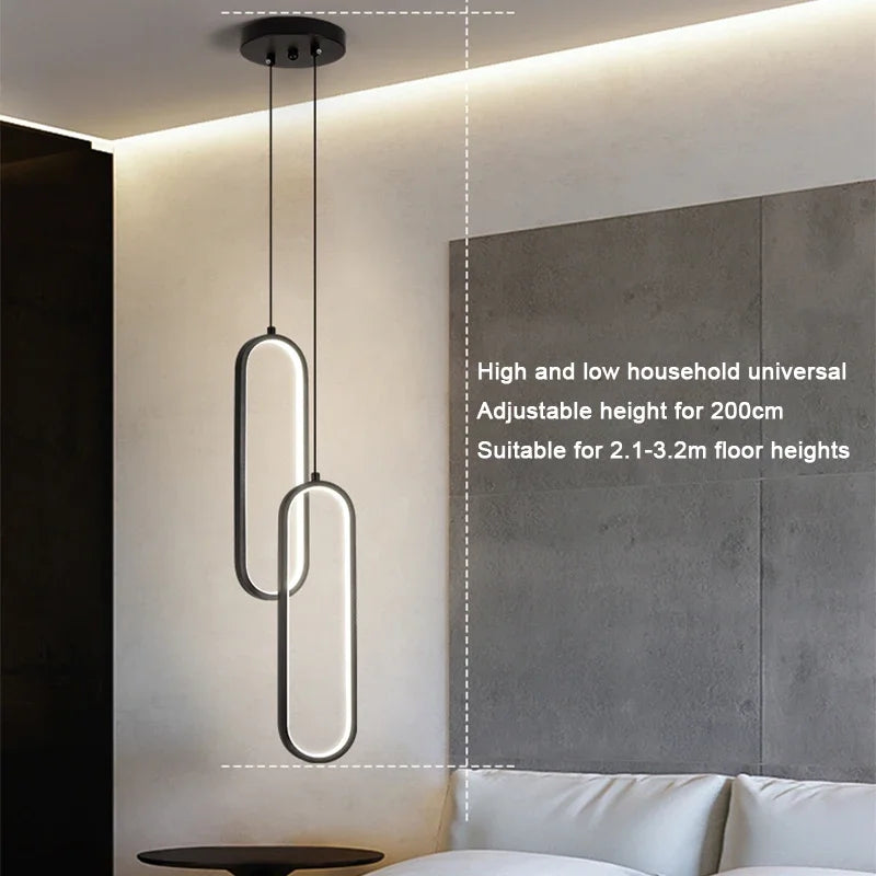 Nordic LED Pendant Light Hanging Lamps Interior Lighting Fixture Living Bedroom Dining Table Home Decoration Lustre Pendant Lamp