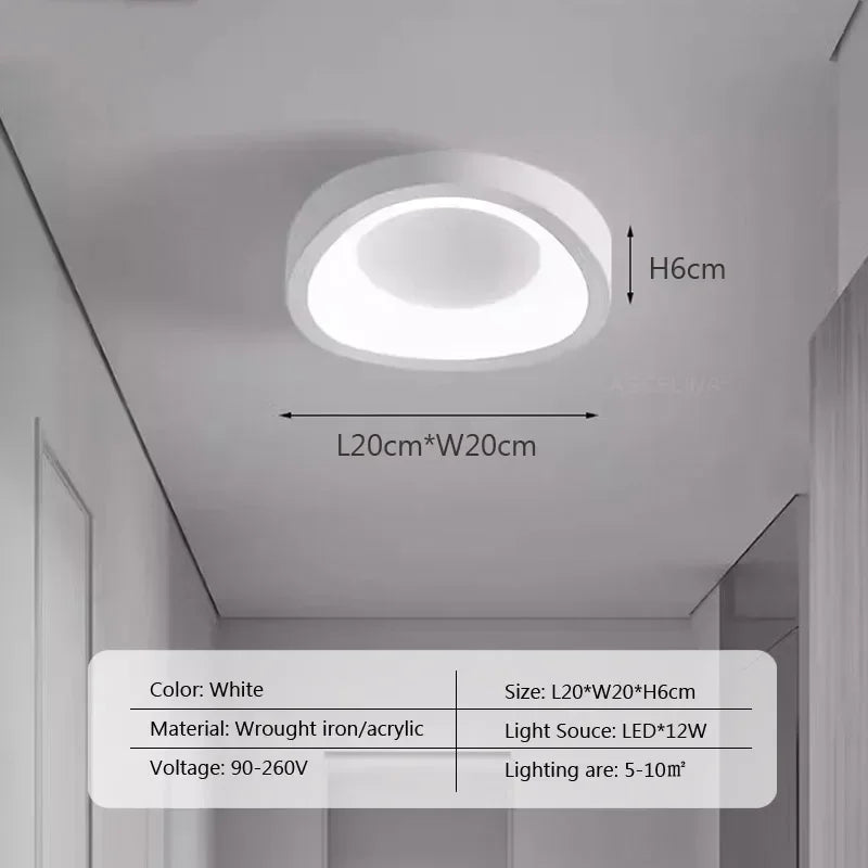 Nordic LED Ceiling Lamp for Living Dining Room Bedroom Aisle Cloakroom Balcony Ceiling Chandelier Indoor Decor Lighting Fixtures