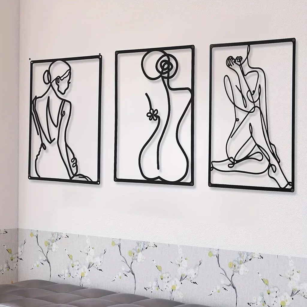 Abstract Metal Wall Sculpture Set
