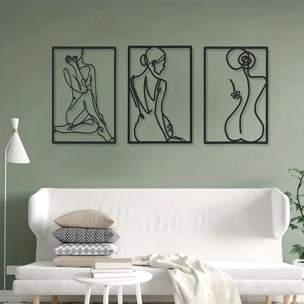 Abstract Metal Wall Sculpture Set