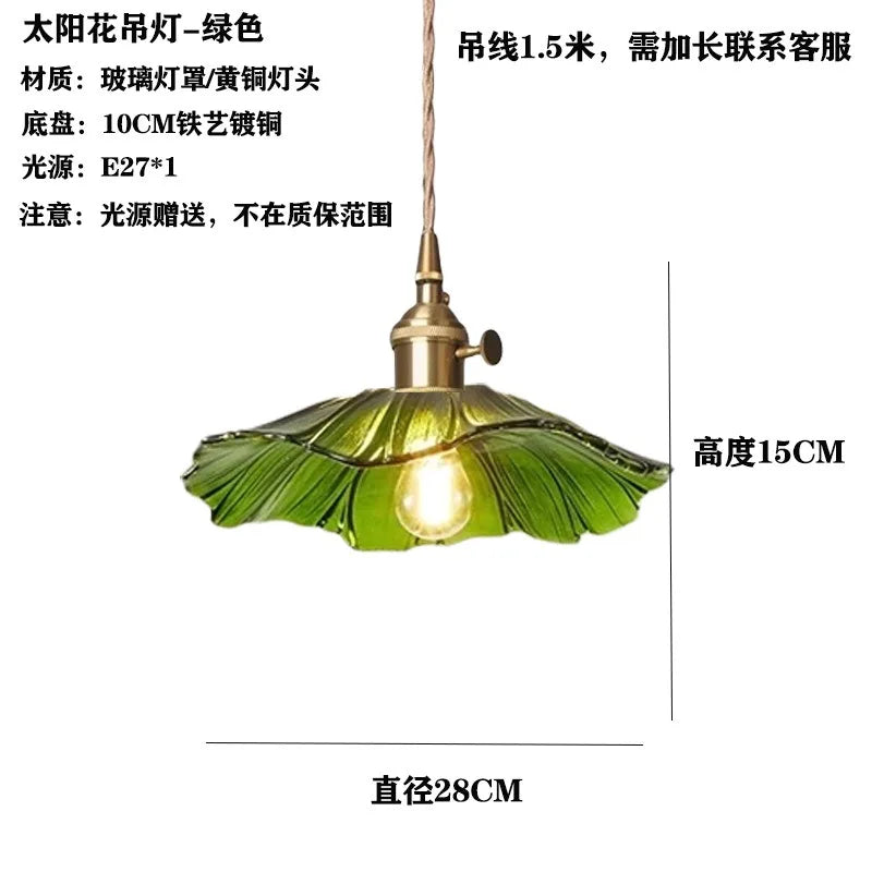 Green Glass LED Pendant Light