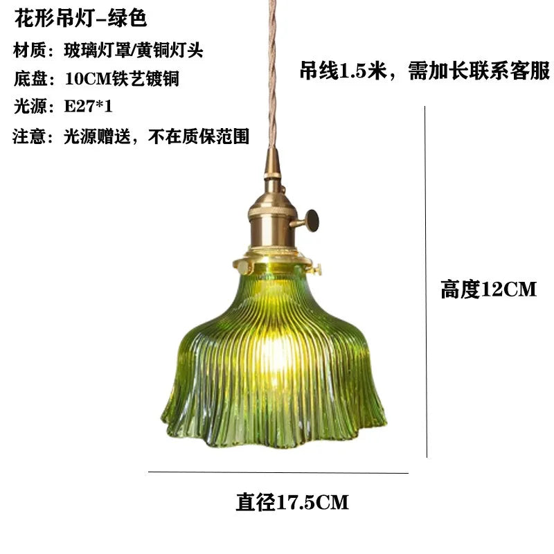 Green Glass LED Pendant Light