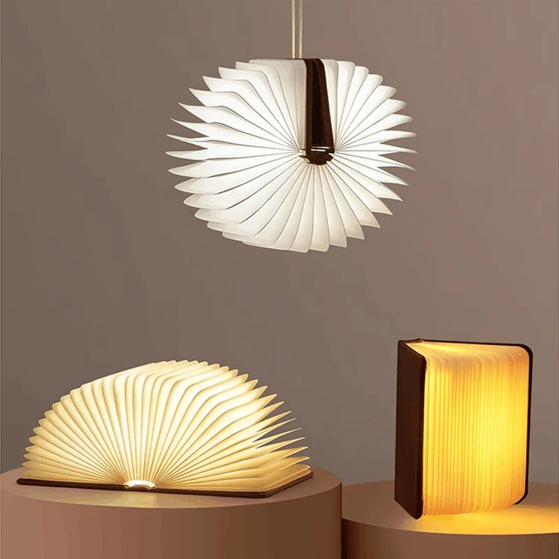 Wooden LED Book Lamp