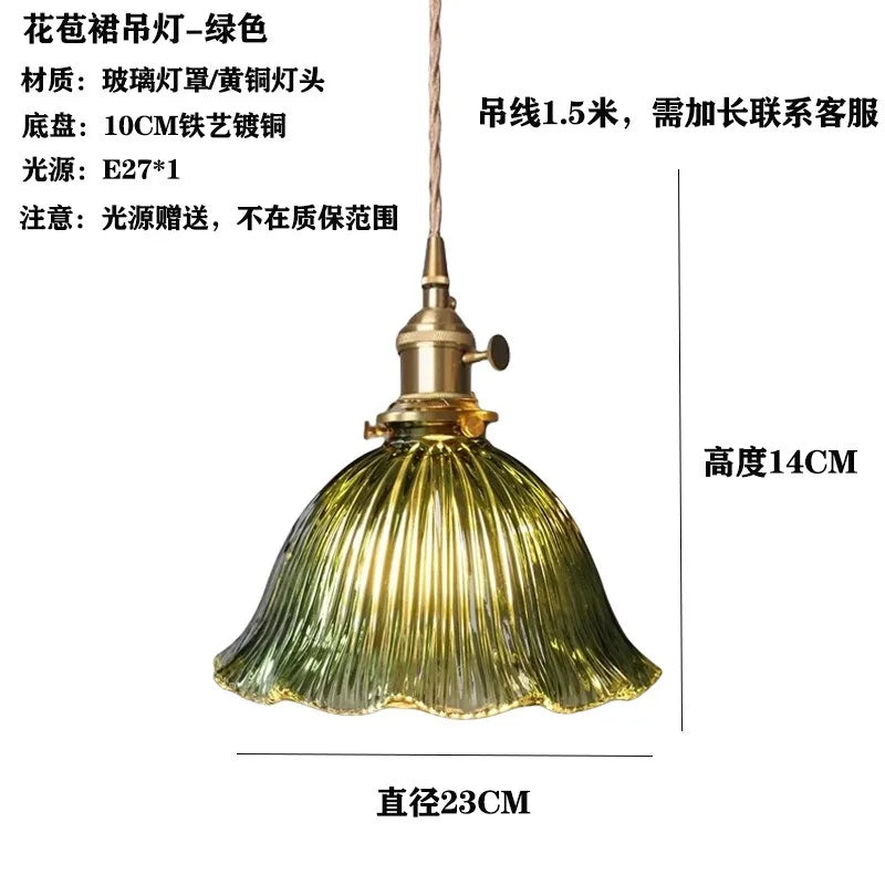 Green Glass LED Pendant Light