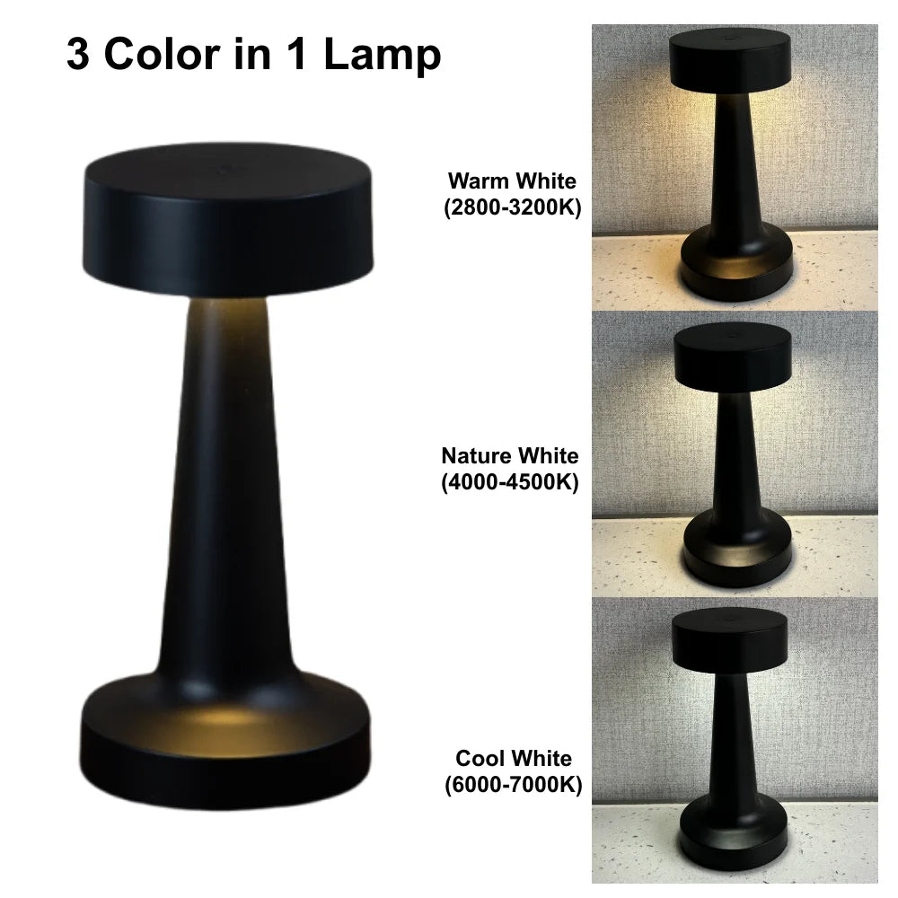 Metal Rechargeable Touch Table Lamp