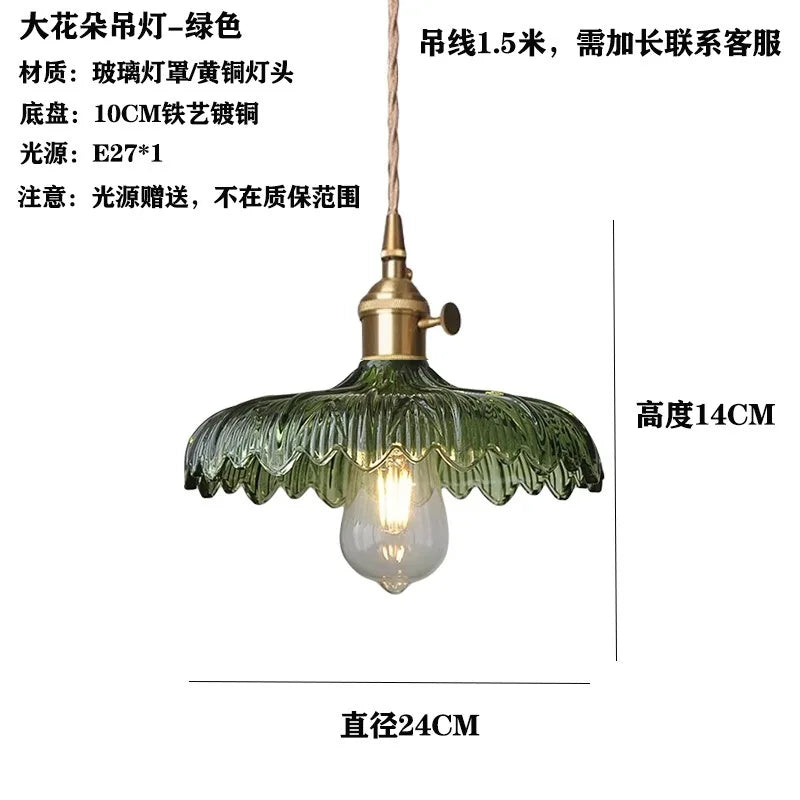 Green Glass LED Pendant Light