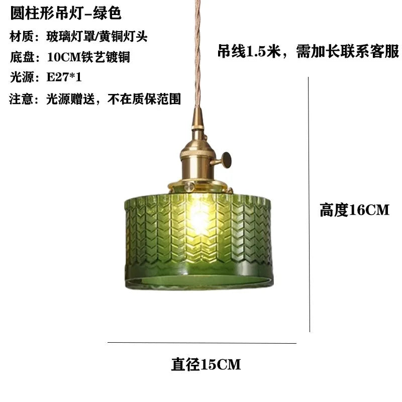 Green Glass LED Pendant Light