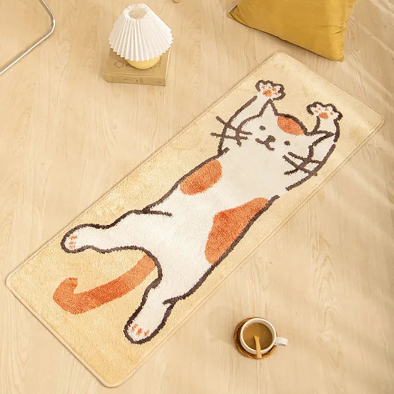 Cartoon Cat Bedside Runner Rug