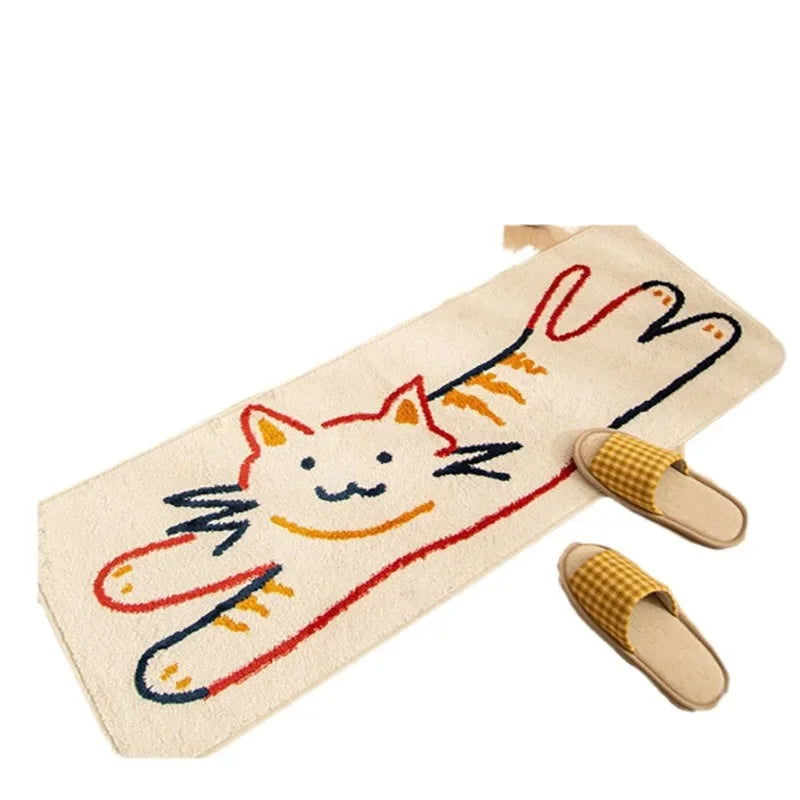Cartoon Cat Bedside Runner Rug