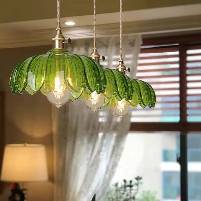 Green Glass LED Pendant Light