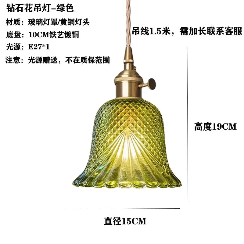 Green Glass LED Pendant Light