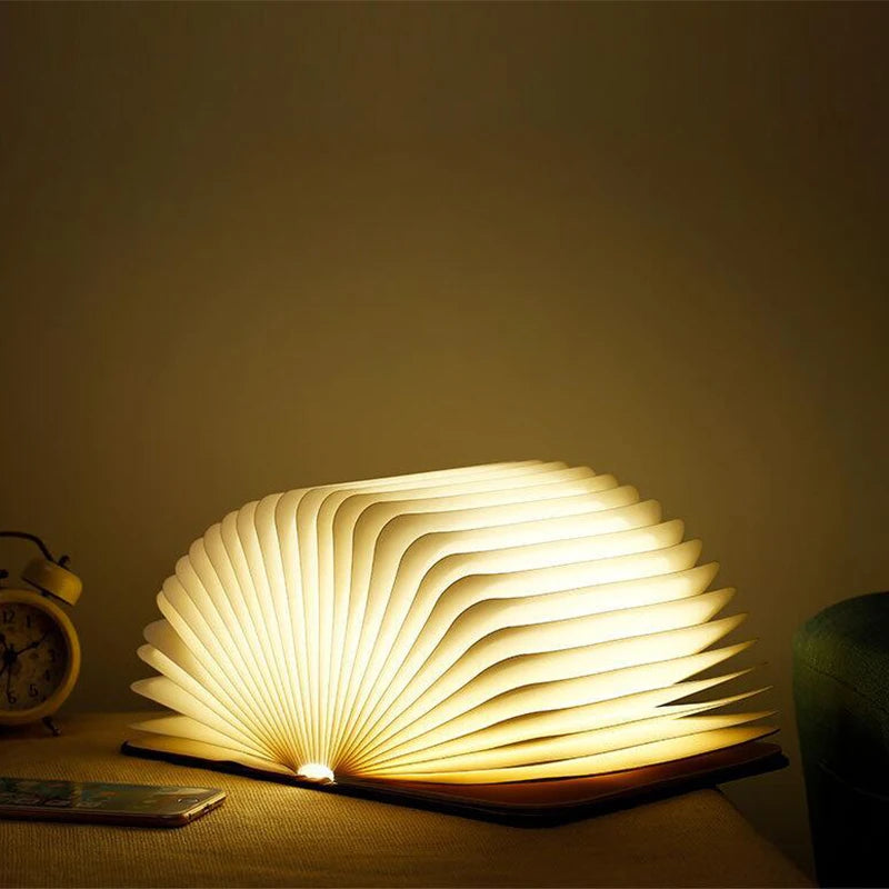 Wooden LED Book Lamp