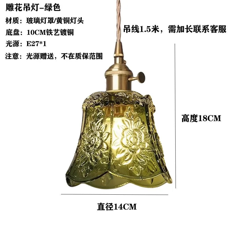 Green Glass LED Pendant Light
