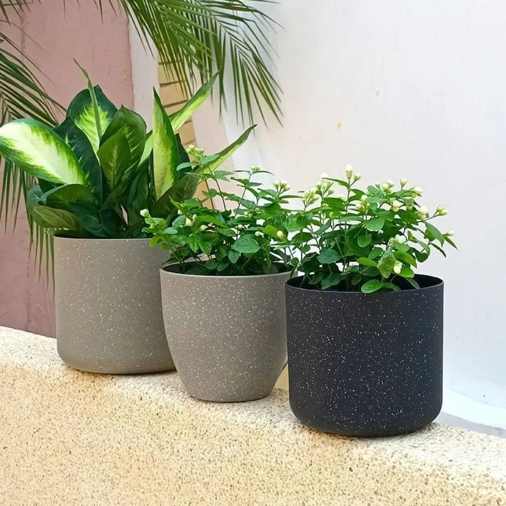 Frosted Stone-Look Flower Pot