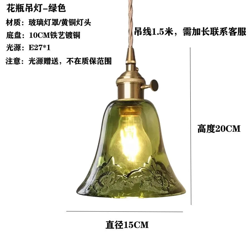 Green Glass LED Pendant Light