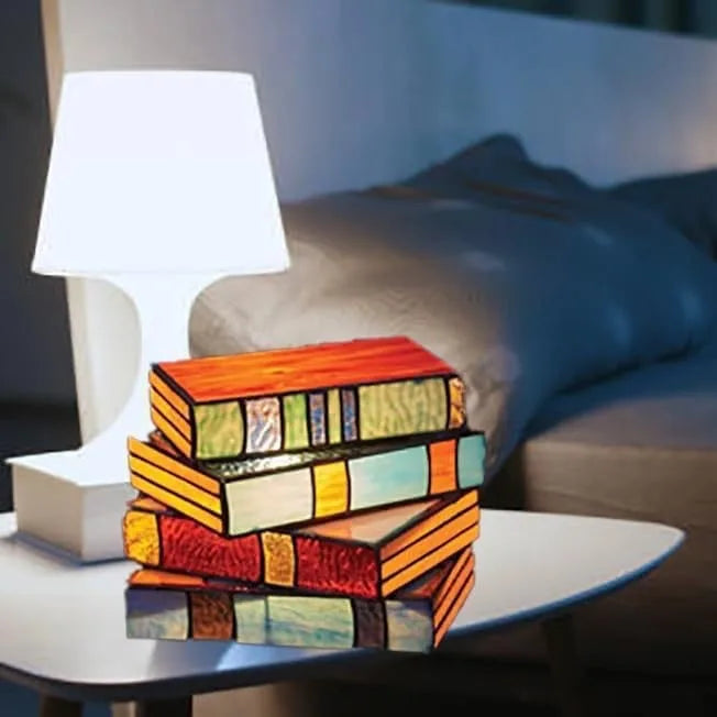Stacked Books Rainbow Glow Planter