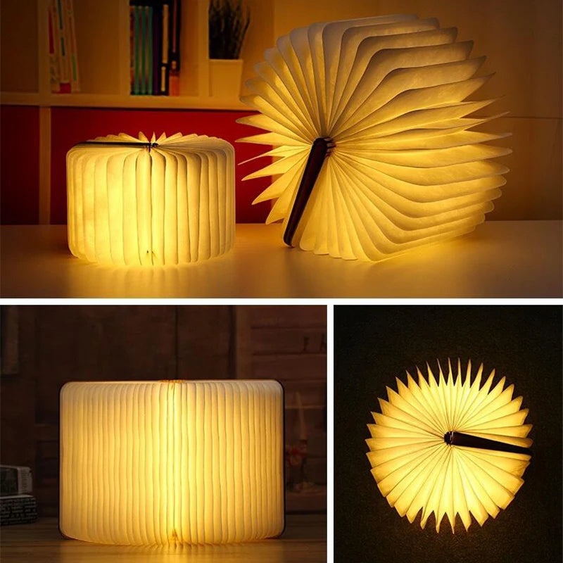 Wooden LED Book Lamp