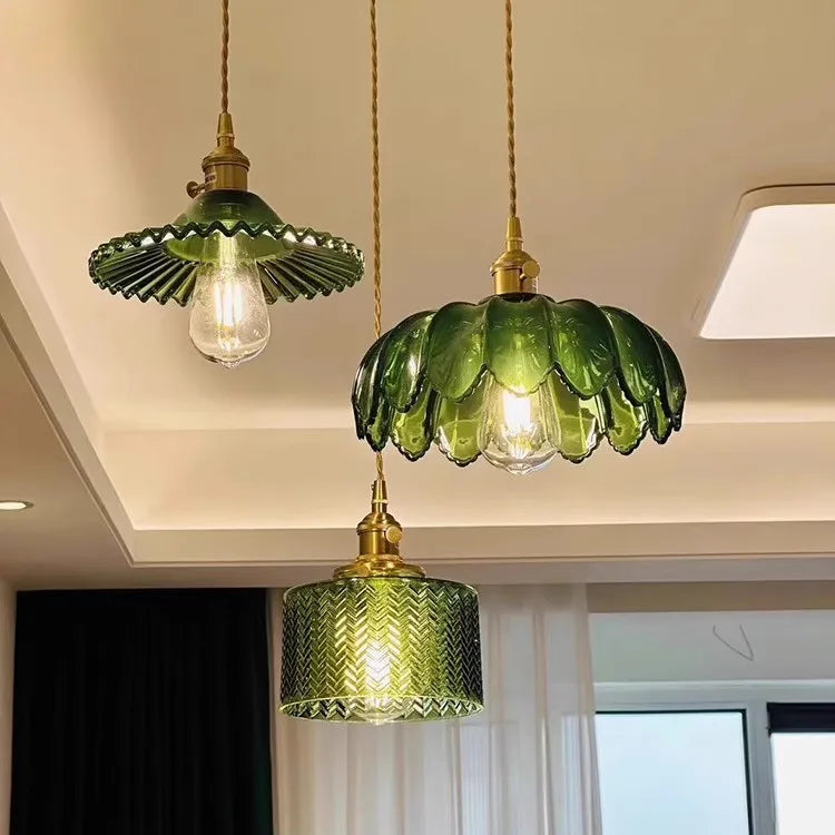 Green Glass LED Pendant Light