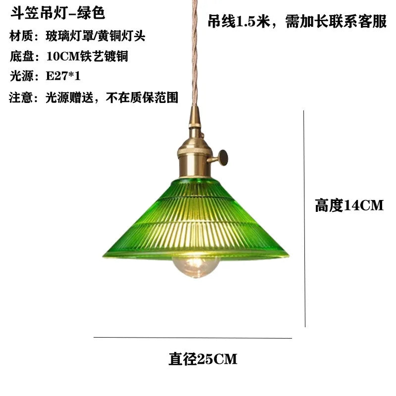 Green Glass LED Pendant Light