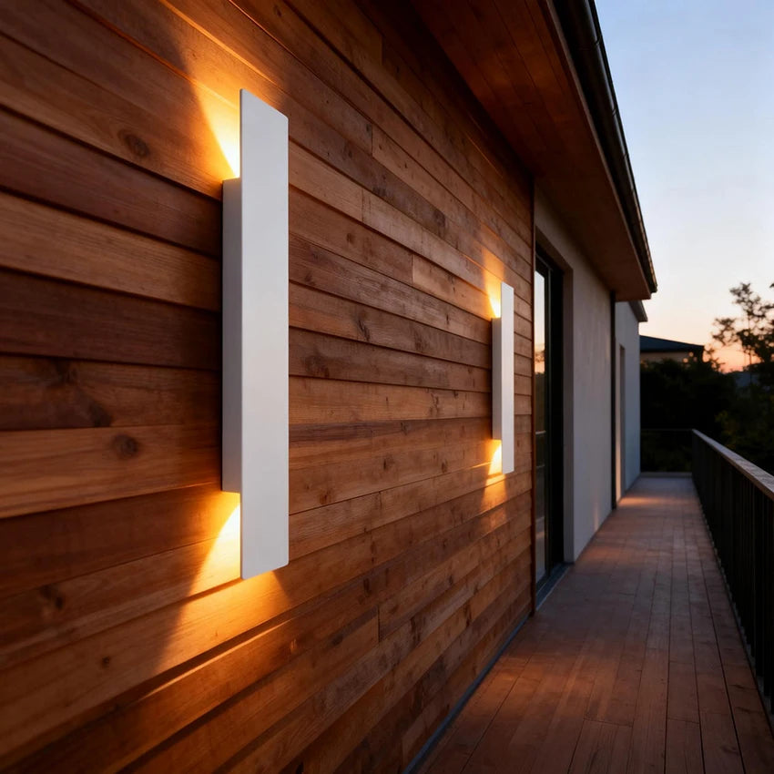Outdoor LED Wall Lamp IP65 Waterproof Aluminum up down Light 18W 110V/220V Black White for Courtyard Porch Exterior Lighting