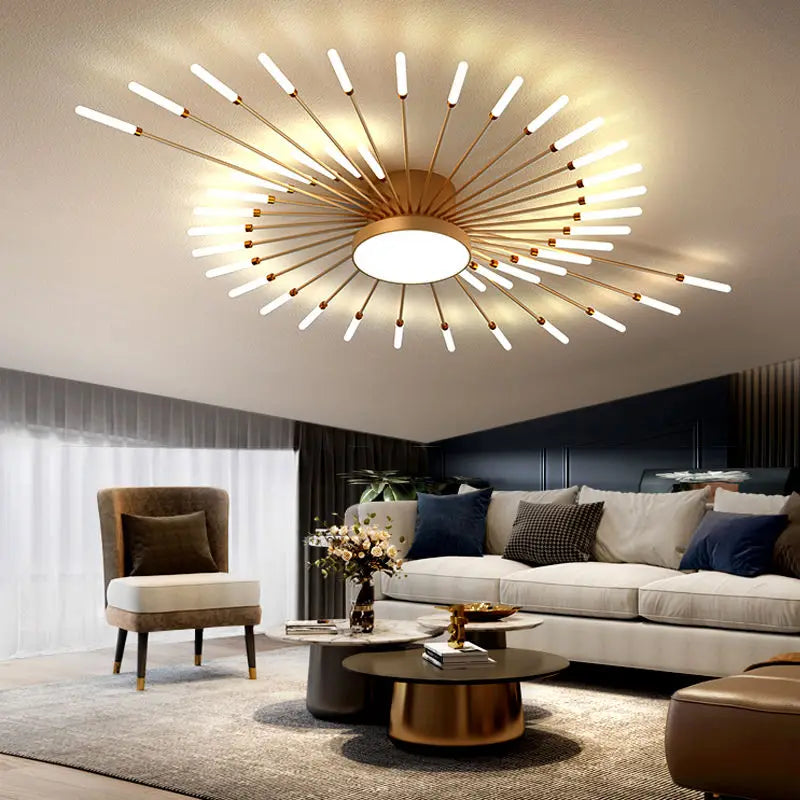 Creative Fan Shaped LED Ceiling Lamp Modern Living Room Light Home Decor Dining Bedroom Kids Room Interior Ceiling Pendant Lamp