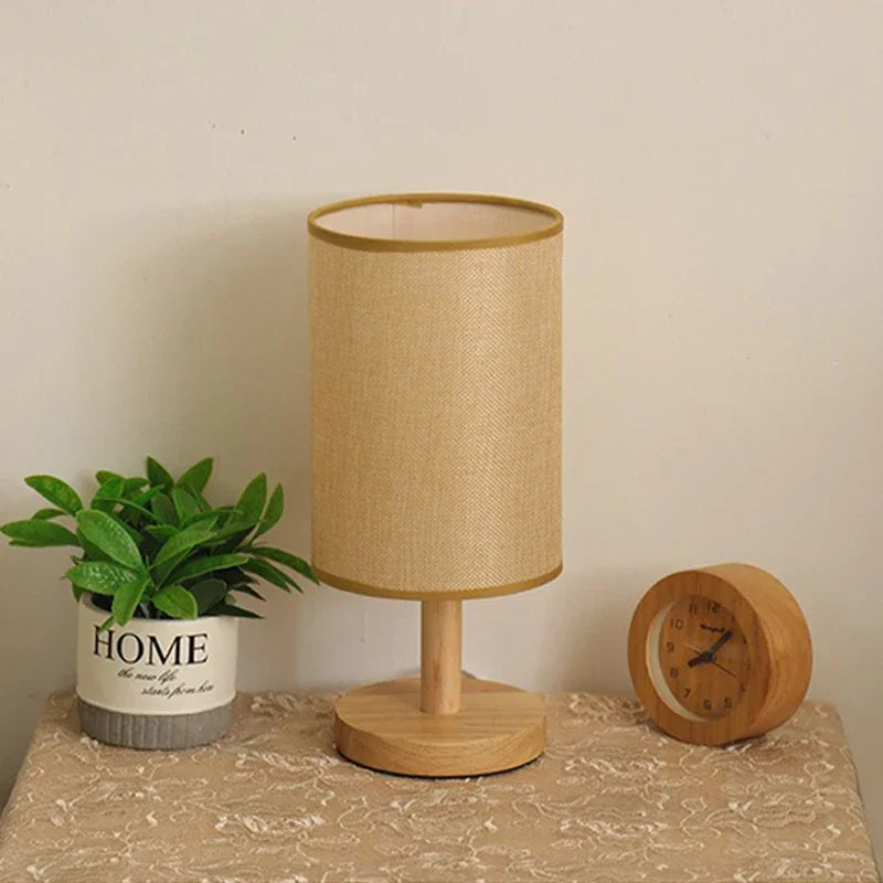 USB Plug Night Light Chinese Style Lamp LED Table Lamp Simple Dimmable Fabric Lampshade Living Room Bedroom Bedside Lighting