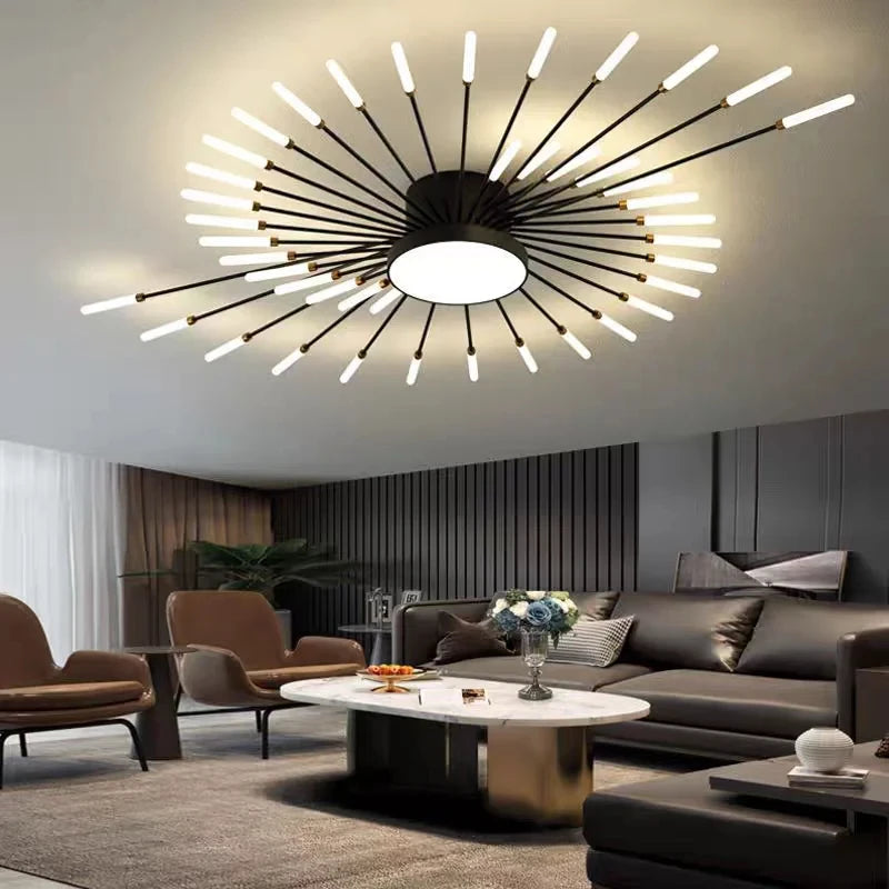 Creative Fan Shaped LED Ceiling Lamp Modern Living Room Light Home Decor Dining Bedroom Kids Room Interior Ceiling Pendant Lamp