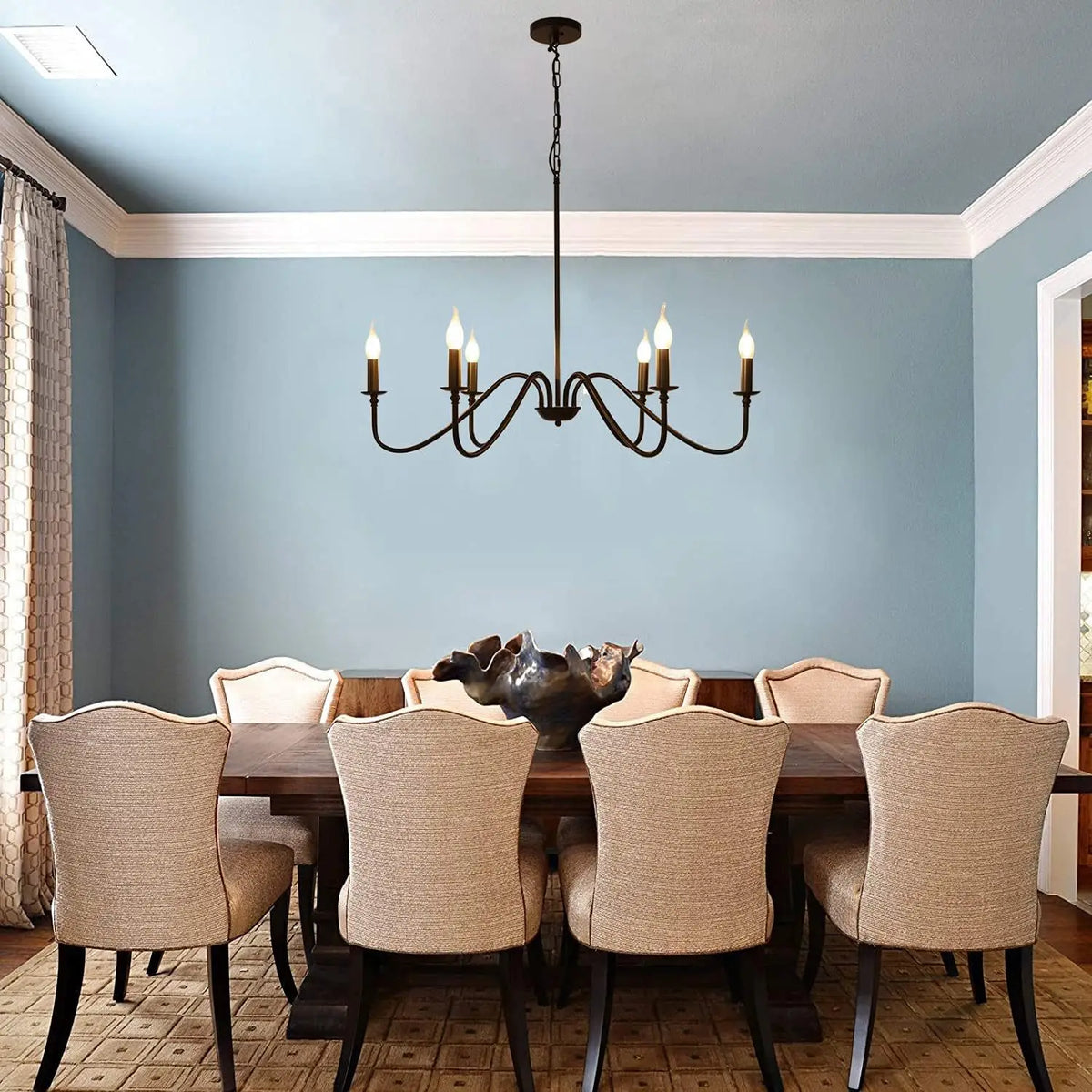 Simple Black/Gold Pendant Lights Vintage Candle Suspension Lamps for Living Room Bedroom Restaurant E14 Chandeliers Lighting