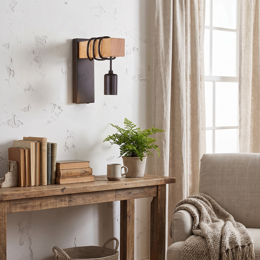 Nordic Iron & Wood Wall Lamp