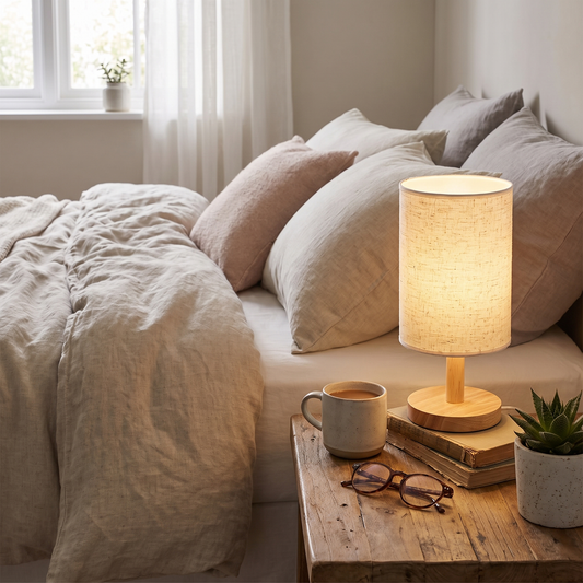 Linen Shade USB Table Lamp