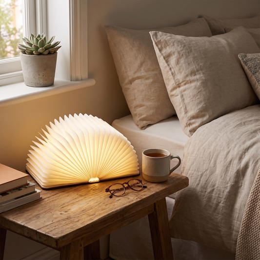 Wooden LED Book Lamp