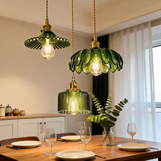 Green Glass LED Pendant Light